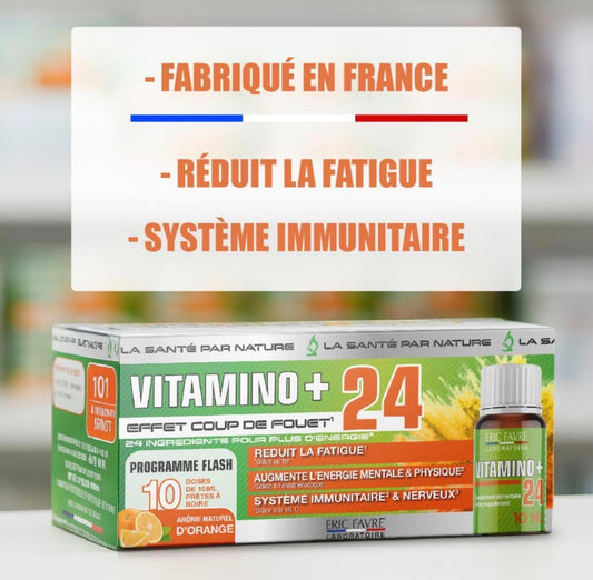 Vitamino + Unicadoses - Immunité, fatigue, multivitamines et minéraux Etui de 10 unités