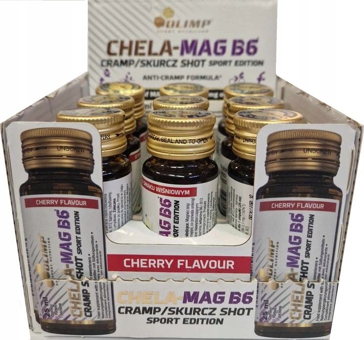Chela-Mag B6 Cramp Shot, Cherry - 9 x 25 ml.
