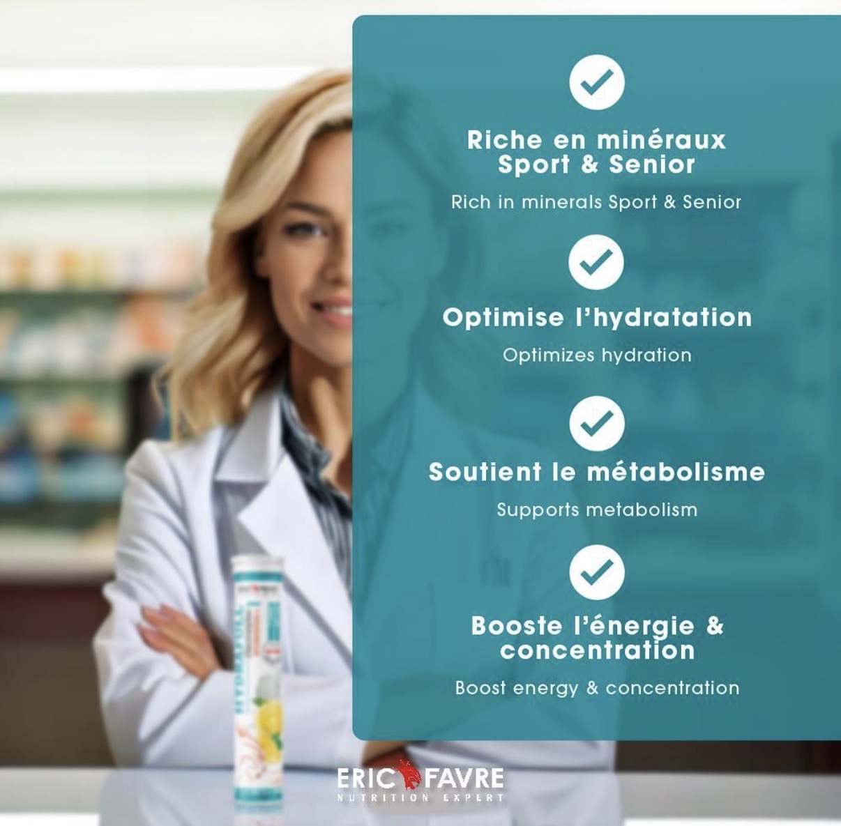 Hydrafull Electrolytes - Optimise l'hydration - Riche en minéraux Sport & Senior- Tube de 20 comprimés Citron 20 comprimés