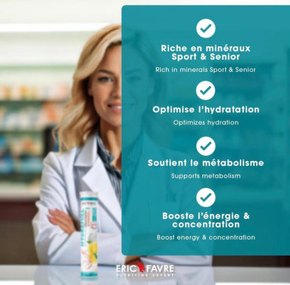 Hydrafull Electrolytes - Optimise l'hydration - Riche en minéraux Sport & Senior- Tube de 20 comprimés Citron 20 comprimés