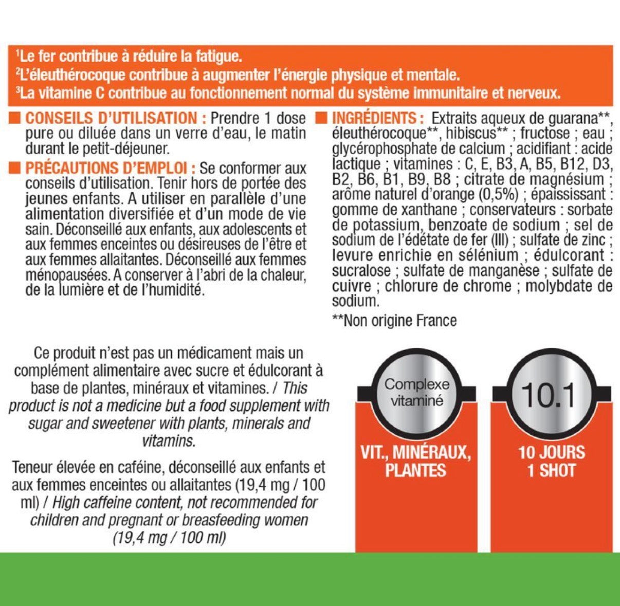 Vitamino + Unicadoses - Immunité, fatigue, multivitamines et minéraux Etui de 10 unités
