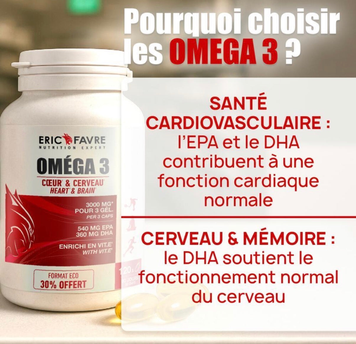 Omega 3 - Cœur et cerveau - Format économique