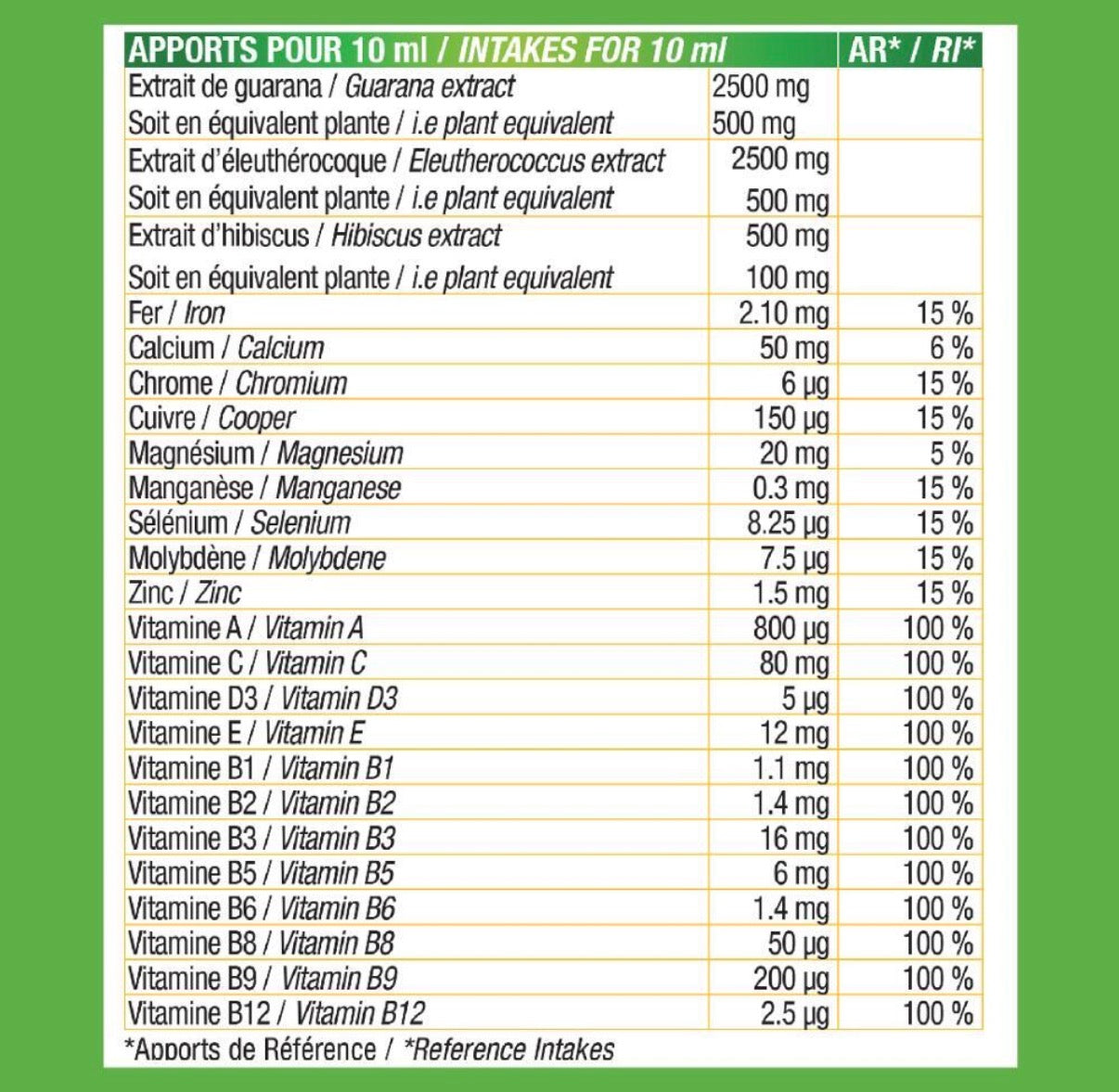 Vitamino + Unicadoses - Immunité, fatigue, multivitamines et minéraux Etui de 10 unités
