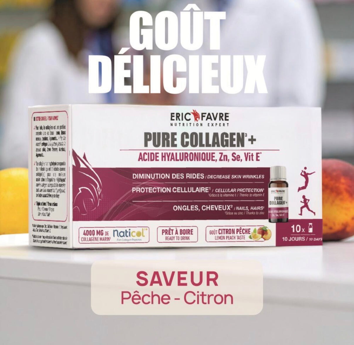 Pure Collagen + Formule Liquide Pêche - Citron
