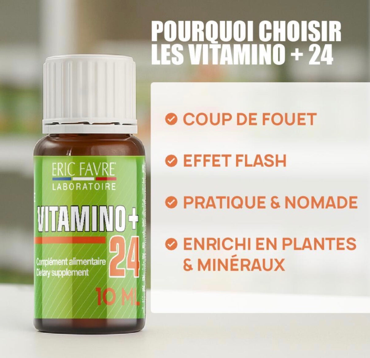 Vitamino + Unicadoses - Immunité, fatigue, multivitamines et minéraux Etui de 10 unités