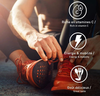 Collagen Peptan en poudre - Collagène marin hydrolysé et enrichi en vitamine C Fruits rouges Etui de 10 unités