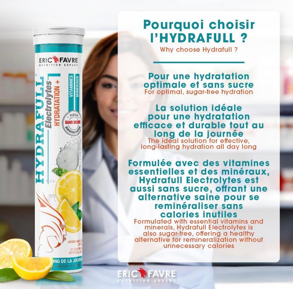 Hydrafull Electrolytes - Optimise l'hydration - Riche en minéraux Sport & Senior- Tube de 20 comprimés Citron 20 comprimés