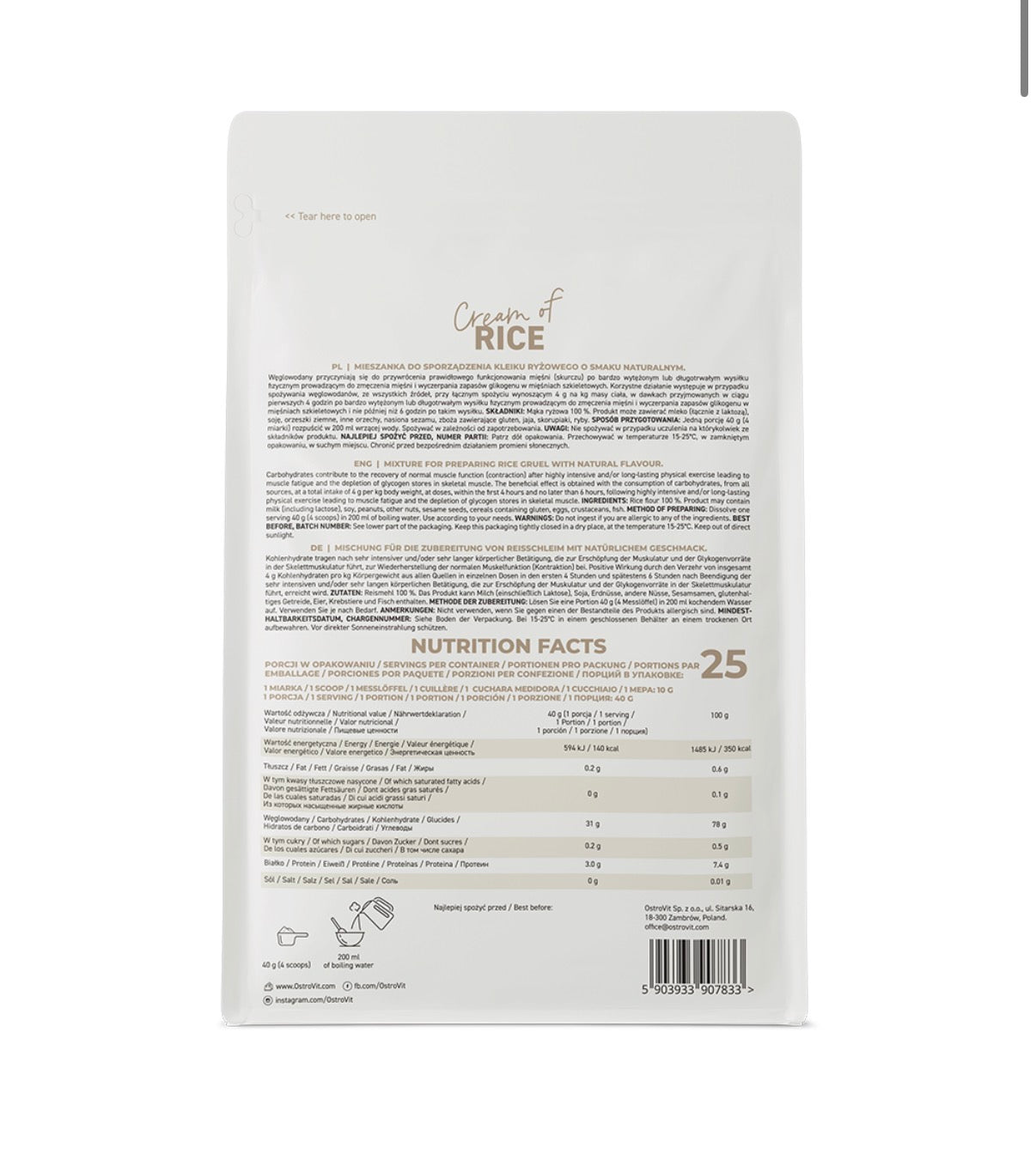 Crème de riz -Ostrovit