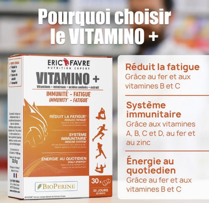 Vitamino+ Immunité, fatigue, Multivitamines et minéraux