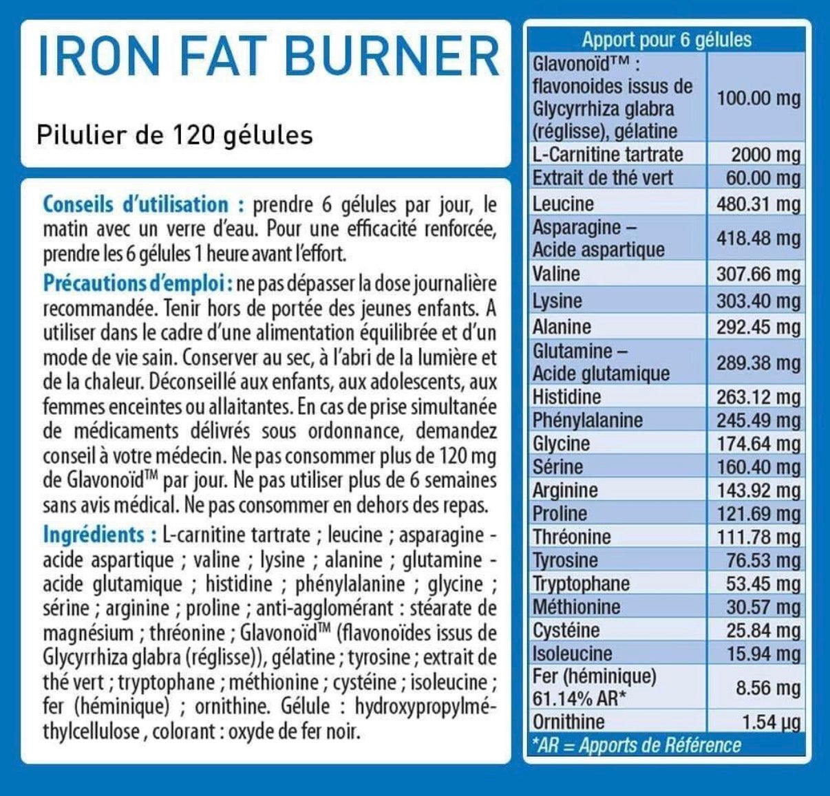 Brûleur De Graisse Iron Ultra Fat Burner Naturel Iron