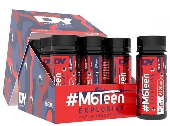 #M6Teen Explosive Pre-Workout Shot, Blueberry - 12 x 60ml.