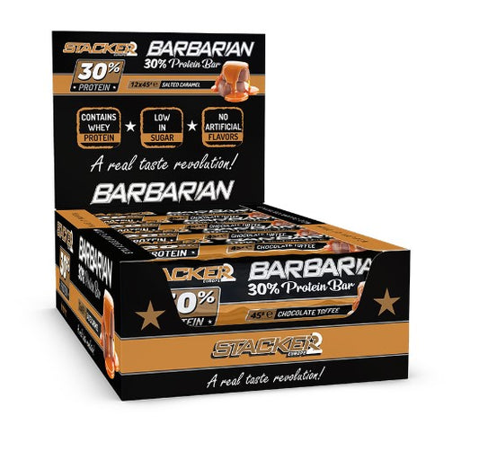 Barbarian 30% Protein Bar, Chocolate Toffee - 12 x 45g