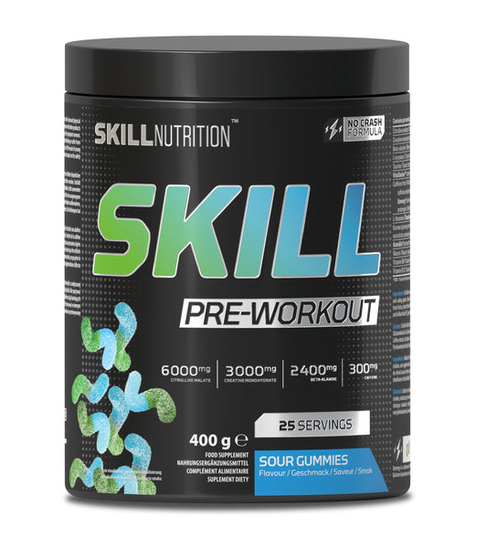 Skill Pre-Workout, Sour Gummies - 400g