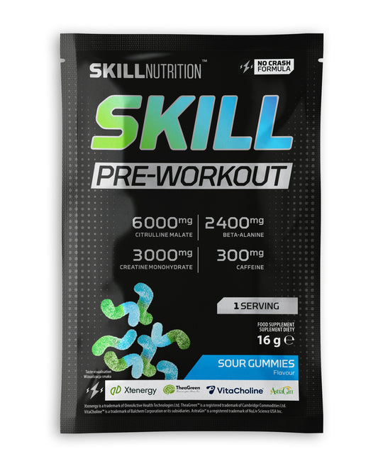 Skill Pre-Workout, Sour Gummies - 16g (1 serving)